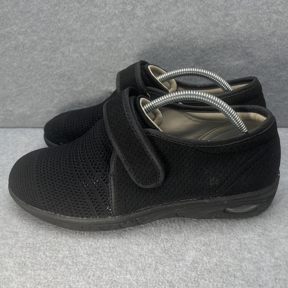 Youyun Women's Orthopedic Walking Shoes Black Size 10 Slip-On Comfort Mesh